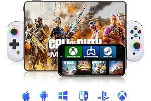 COOLAADO Wireless Mobile Gaming Controller for IOS & Android, Bluetooth Smartphone/Tablet Handheld Joystick Gamepad with Adjustable Clip for iPhone/iPad/Samsung etc.Support Xbox/PS3/4/Switch/PC (White)