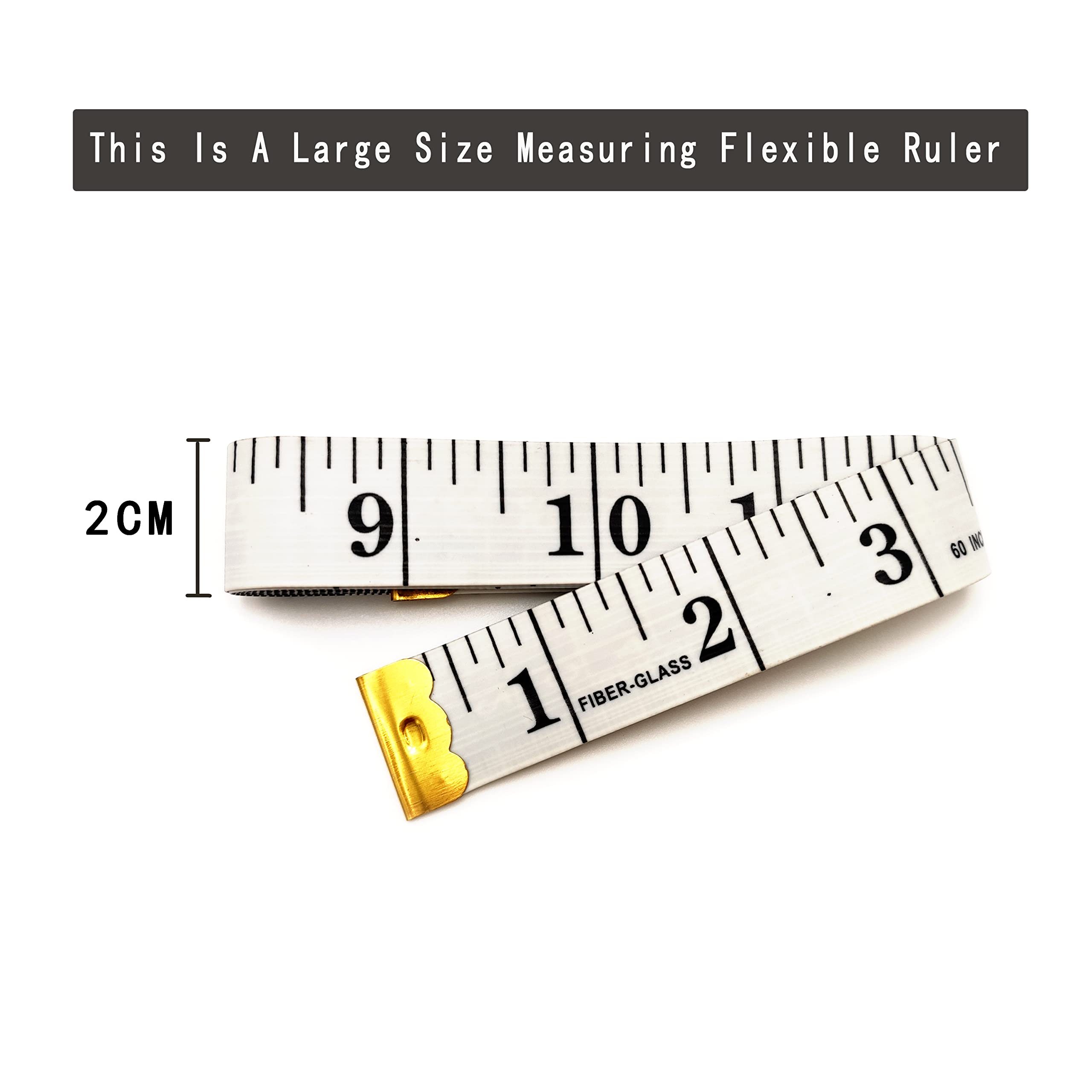 3 Pack Soft Measuring Tape for Body,Double Scale Fabric Craft Tape Measure Sewing Tailor Cloth Flexible Ruler for Weight Loss 60 inch/150cm,White