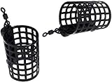 BZS Alloy Steel Round Black Cage Feeder with Swivel 10g-60g Pack of 10 view 2