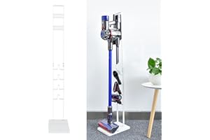 EZ SPARES Vacuum Stand Docking Storage Station,Compatible with Dys V6 V7 V8 V10 V11 V15 DC30 DC31 DC34 DC35 DC58 DC59 DC62 Cordless Vacuum Cleaners,Stable Metal Storage Bracket Holder(White)