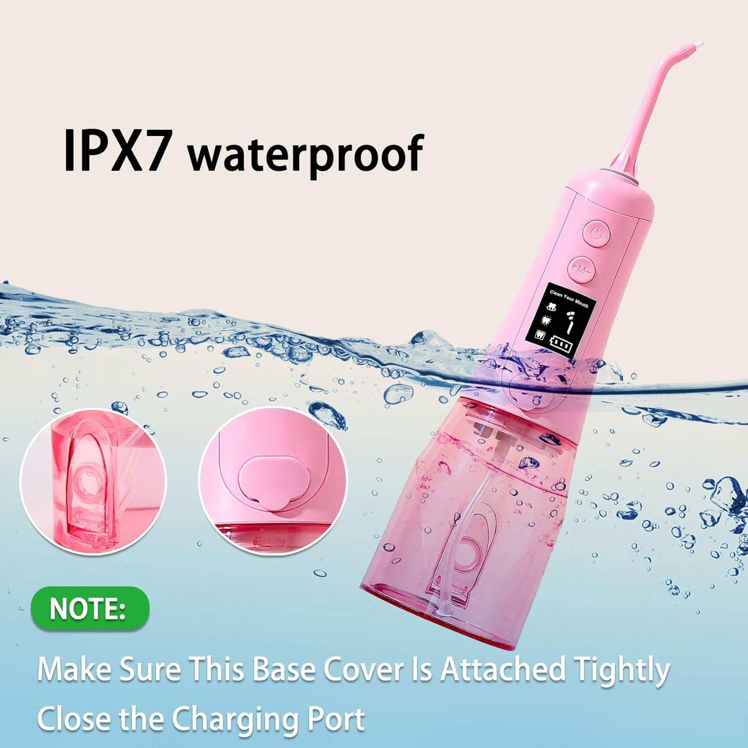 Water Cordless Flosser Aszwor Upgraded DIY Mode Water Dental Flossers for Teeth- 350ML, Portable and Rechargeable IPX7 Waterproof 3 Modes Water Flosser with 8 Jet Tips, for Home& Travel: Health & Personal Care