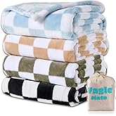 Yagle Mate 4 Pcs Baby Blankets, Fluffy Small Crib Baby Blankets for Boys, Fleece Checkered Blanket, Toddler Receiving Blankets 30×40