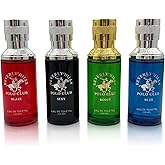 Beverly Hills Polo Club Men's Fragrance Collection - 4 Premium Eau de Toilette Colognes (1oz Each) - Diverse, Long-Lasting Scents: Blaze, Blue, Rogue, Sexy - Ideal Gift Set for Him