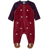 Little Me Clothes for Baby Boys' and Girls' Velour Footie Sleeper Rompers