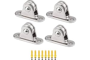 Farady Small Pulley Block Silent Wall Ceiling Mount Pulley Rolller Groove Wheel for Wire Rope Cord Material Handling Moving DIY Kits (4)