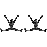 Danya B. Cast Iron Athlete Sculpture Decorative Wall Hook 2-Piece Set | Mounted for Towels, Bags, Purses, Coats, Jackets, Scarves, Hats Use in Entryway, Bedroom, Bathroom, Kitchen - Black