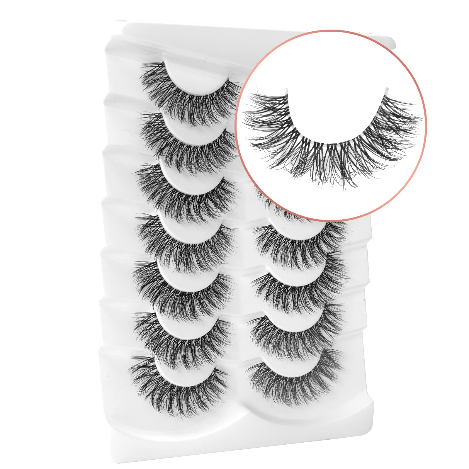 Onlyall Lashes Natural Look False Eyelashes Volume Mink Soft Eye Lash Fluffy Fake Eyelash Pack A12(8MM-13MM) — image 1