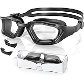 Greatever Sleek Swim Goggles Unisex-Adult, UV400 Protection Swimming Goggles, HD Wide View Goggles, Anti Fog No Leakage