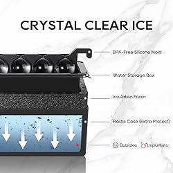 Mooues Clear Ice Ball Maker Mold, 8 Large Whiskey