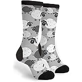 FREEHOTU Cute Yellow Mouse In Cheese Home Fun Colorful Novelty Graphic Crew Tube Socks For Men Women