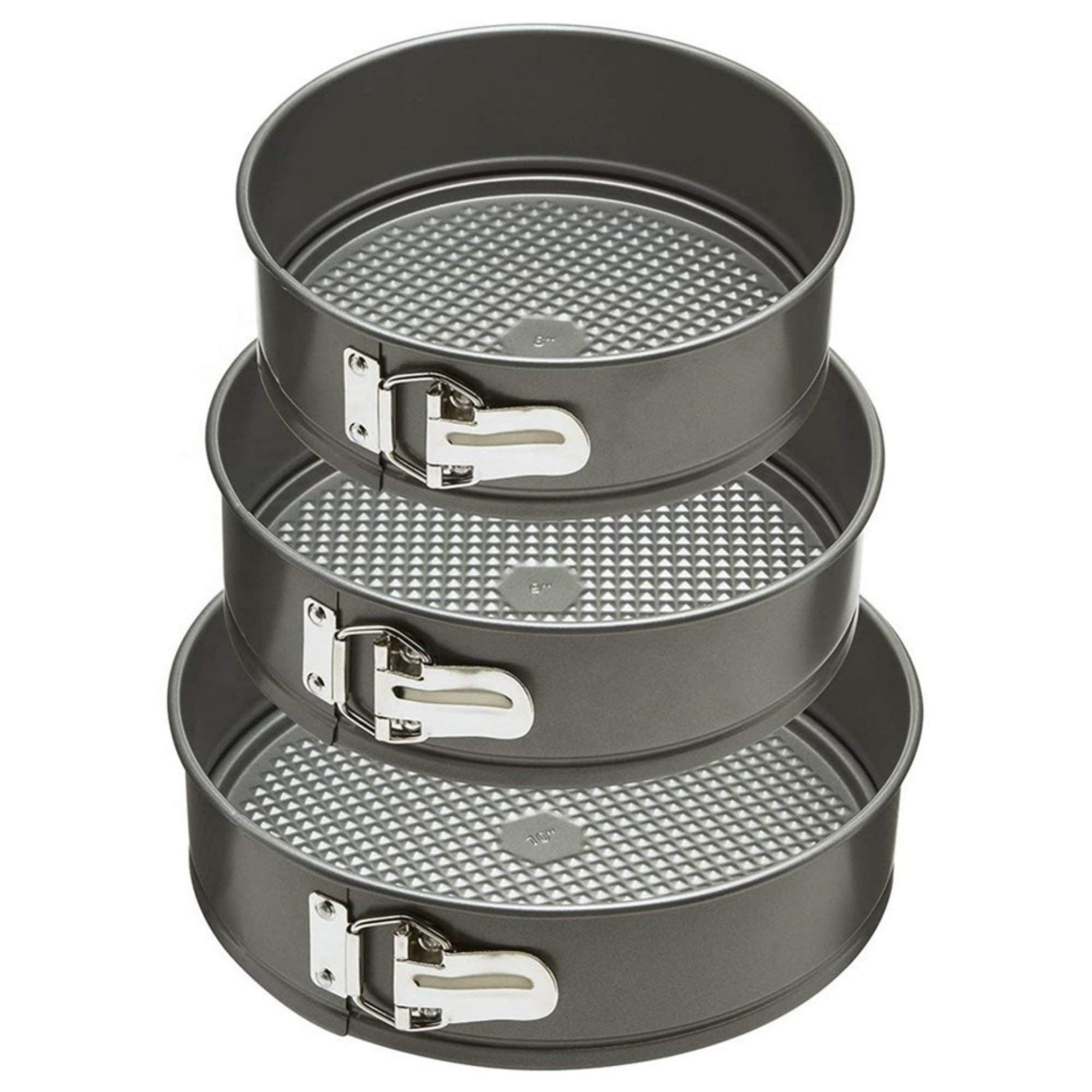 Springform Cake Tins Cheesecake Tin- 22cm 24cm 26cm Cake Tin Set For Baking Layer Cake-Nonstick Stainless Steel Cooking Rings For Wedding Christmas Birthday. 8 inch 9 inch & 10 inch Cake Tin (approx)