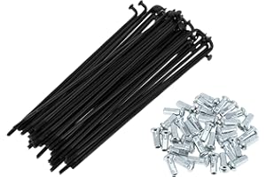 A ABSOPRO Bicycle Spokes 12G 134mm Length Bike Wheel Spokes Carbon Steel Black 1 Set