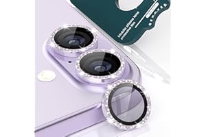 imluckies Glitter Camera Lens Protector for iPhone 17 6.3", [AR+AF] HD Clear Tempered Glass Lens Cover, 9H Scratch Resistant 