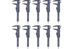 Pastlla 10pcs Plastic Vernier Caliper Mini Plastic Caliper Double Scale Measuring Tool for Jewelry Eyebrow Stencil 0-80mm/0-3