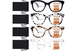 CHOFILORD Progressive Multifocus Reading Glasses for Women Men Blue Light Blocking Computer No Line Multifocal Readers