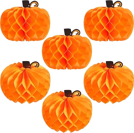 Amazon Com Jovitec 6 Pack 10 2 Inch Paper Pumpkin Honeycomb