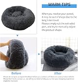 UUEMB Calming Donut Dog Cat Bed 50cm Dark Grey Soft Plush Washable view 5