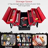 Crystals Tool Box Organiser 3 Level Cantilever with 5 Trays Red Black 47cm view 4