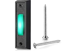 Luejnbogty 1PCS Wired Doorbell Button with LED Light, Replacement of Doorbell Ring Button, Wall Mounted Door Opener Switch