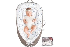 HKAI Baby Lounger – Soft Cotton Infant Floor Seat for Newborn to 24 Months, Portable Travel-Friendly Pillow for Boys & Girls