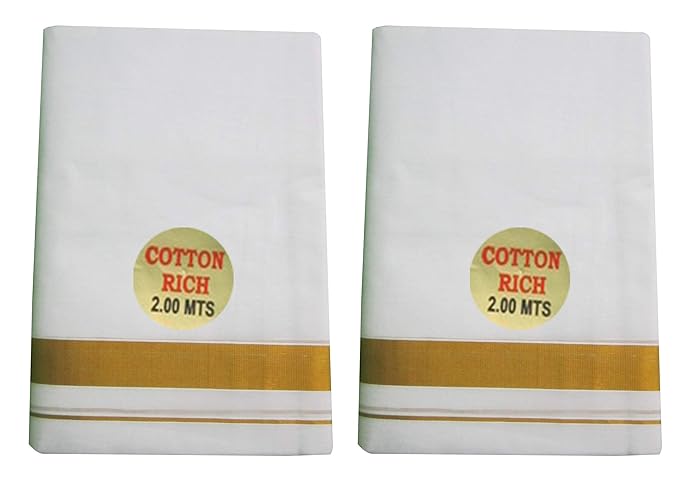 2.0 MTR - Pack of 2 Solid Men Dhoti