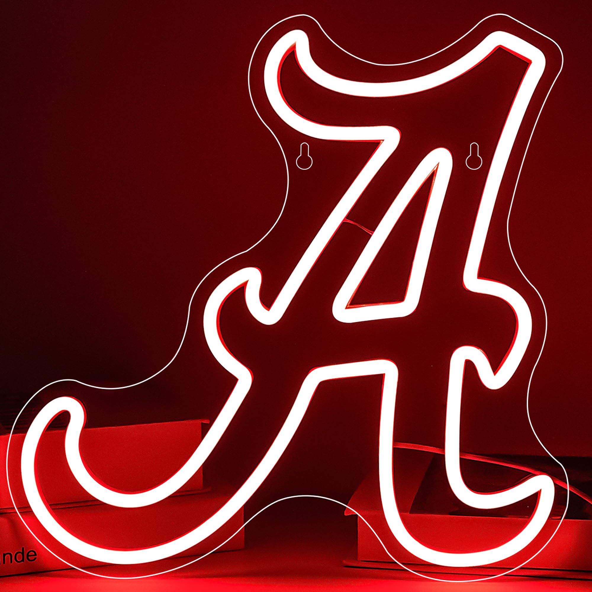 Photo 1 of University Neon Sign for Wall Decor University Neon Light Football LED Signs Sports Signs for Man Cave Red Dorm Decor for College Students Graduation Gifts for Students Men,Size 13.2*13.2in(FMXD125)