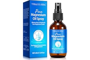 WHLH & WELL-BEING Magnesium Spray, Pure Magnesium Oil Spray for Feet, Natural Ingredient in Glass Bottle, Easy to Absorb and Use 1Pack