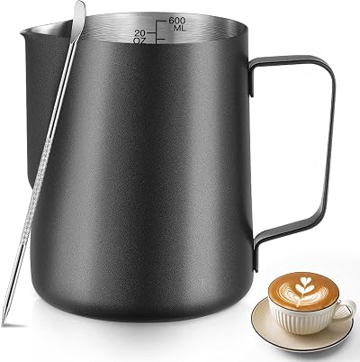 Showvigor 12oz Milk Frothing Pitcher 304 Stainless Steel Latte Art Jug