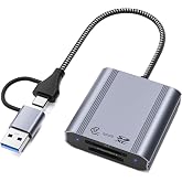Foncent CFexpress Type A &amp; SD Card Reader, 10Gbps USB 3.2 Gen 2 Dual-Slot Adapter, 2-in-1 USB-C &amp; USB-A Memory Card Reader for Sony Cameras, iPhone 17/16/15, MacBook, Android &amp; Windows