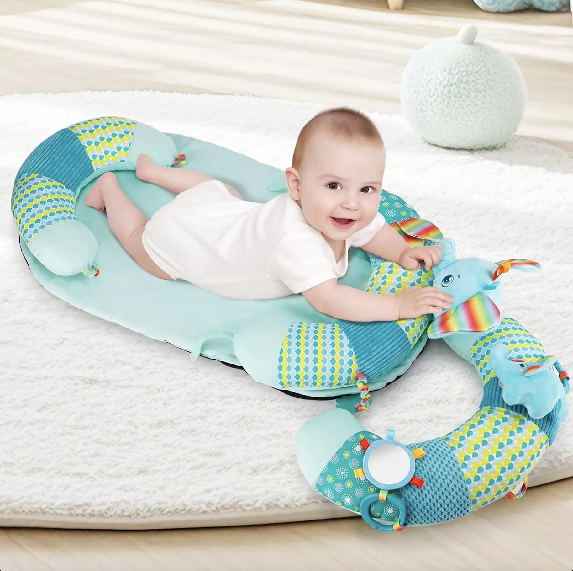 Photo 1 of Valentín Tummy Time Mat Baby - 4 in 1 - Tummy Time & Seated Support Pillow, Sitting Support for Toys Infant Newborn 0-12 Months, Infant Baby Floor Seat