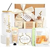Bridesmaid Proposal Gifts, Bridesmaids Proposal Box Set – Will You Be My Bridesmaid Gifts, Bridal Shower & Pre Wedding Gift for Bridesmaids, Spa Self Care Gift w/ 16oz Glass Candle & Hand Cream, 10PCS