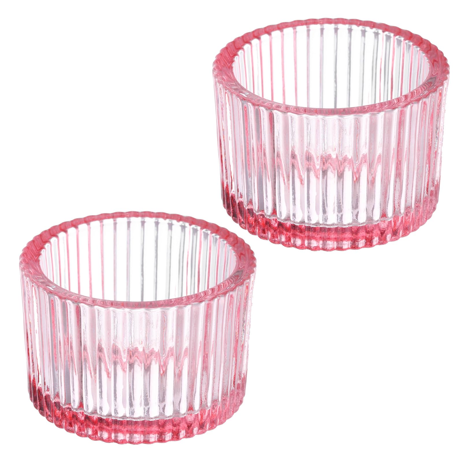 PATIKIL 2 Pcs Tealight Candle Holder, Tea Lights Candle Holder Glass Votive Candle Holders Glass Candle Holders for Table Centerpiece Decor Wedding Dinner Party, Pink