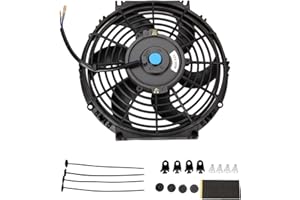 Twilight Garage Universal 10" inch 12V 80W Electric Slim Fan Push Pull Radiator Engine Cooling Fan Mount Kit - Black