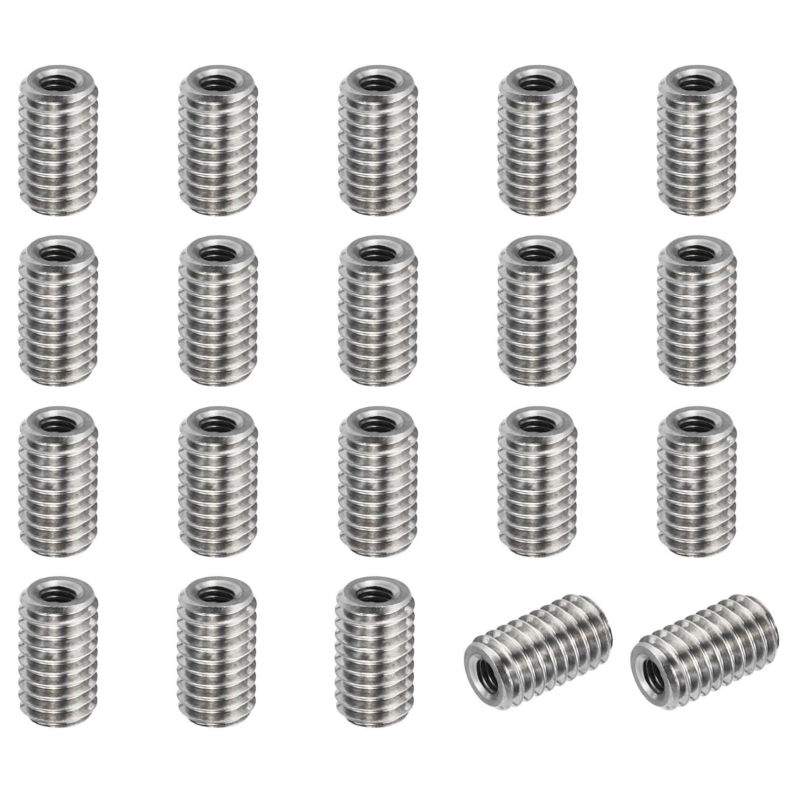 PATIKIL 304 Stainless Steel Thread Adapters Sleeve Reducing Nut, 20 Pcs M6x1.0 Male to M3x0.5 Female Repair Insert Nut Screw Reducer 10mm