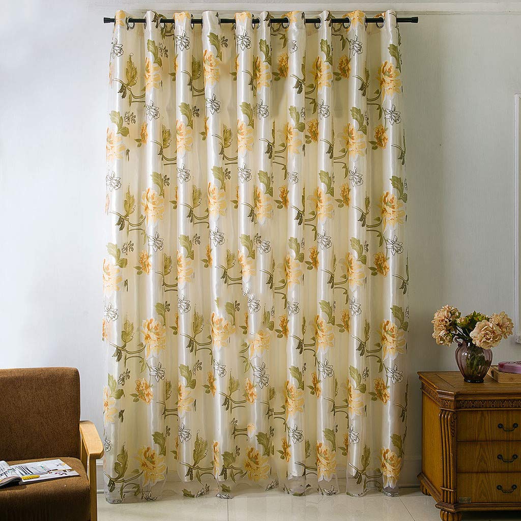 Amazon Com Emptystar Curtain Rod 1pc Flower Printed Double