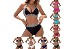 Tankini Swimsuits for Women Summer Beach Vacation Halter Bikini Set 2 Piece High Waisted Swimsuit Casual Bathing Suit
