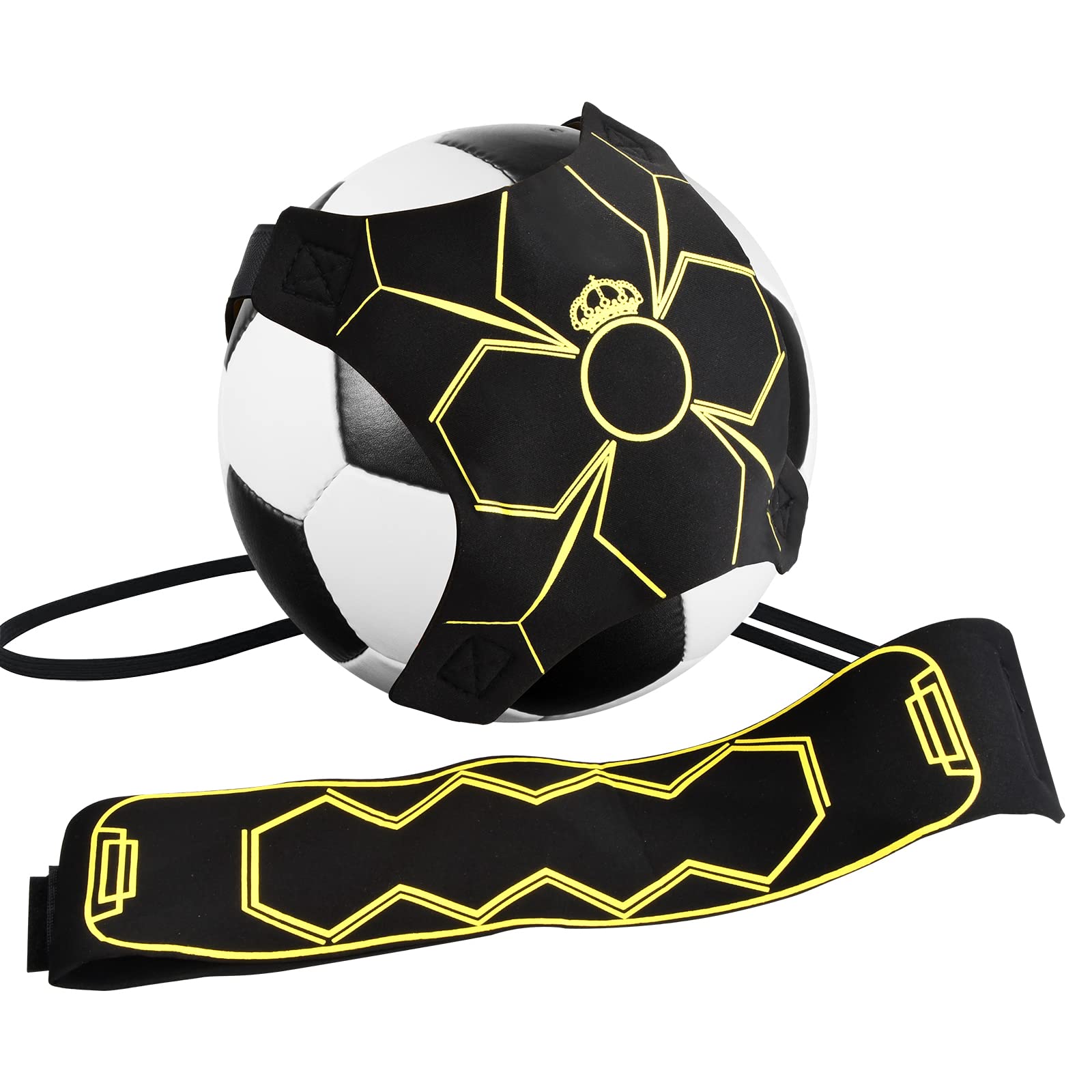 Naapesi Football Kick Trainer, Adjustable Soccer Training Waist Belt Football Training Aid, Children Adult Hands Free Solo Practice Soccer Training Belt Fit for Ball Size 3 4 5