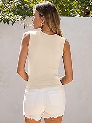 ANRABESS Womens High Neck Tank Tops Stretchy