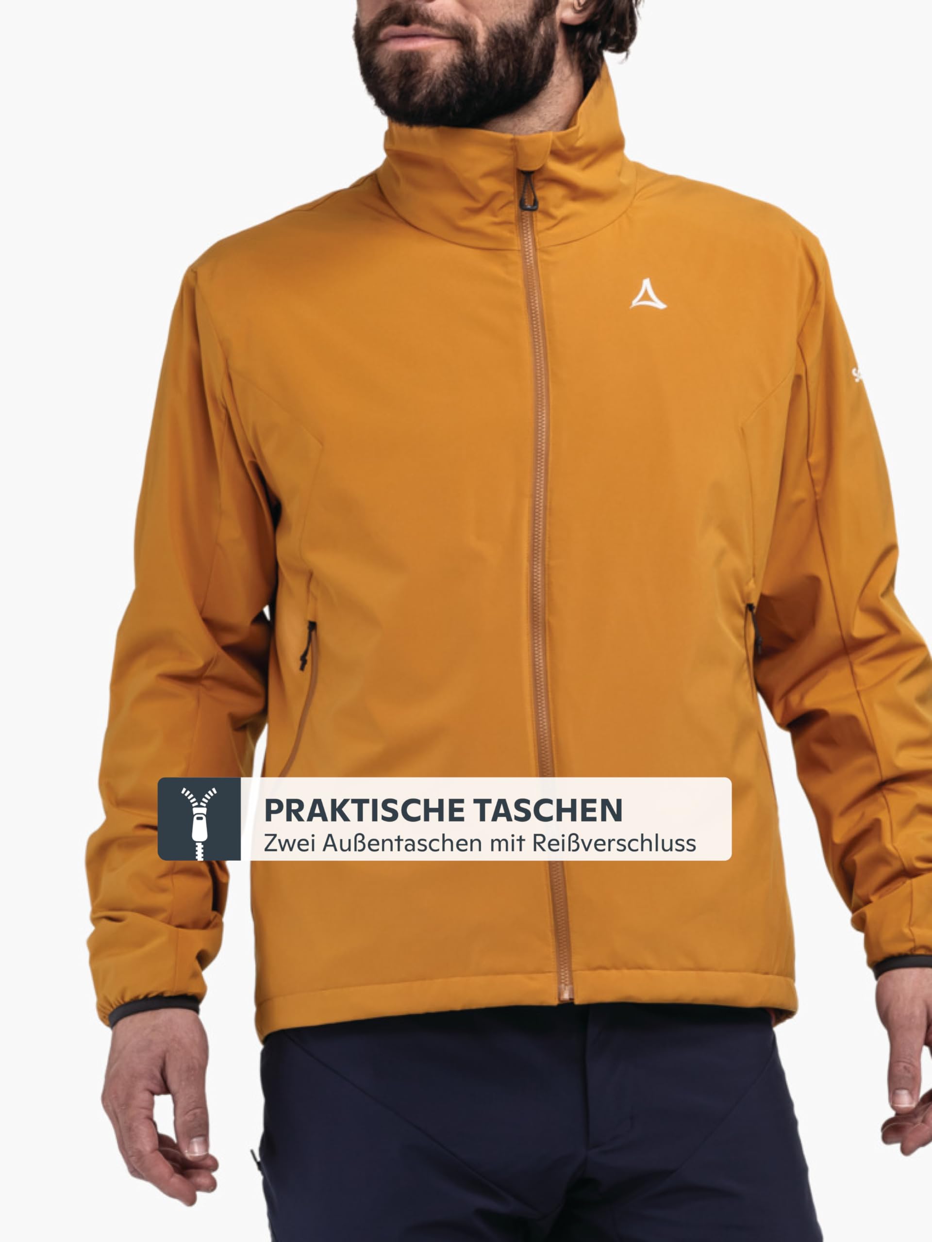 Schöffel Herren Ins Jacket Style Salza MNS, funktionale Fahrrad Regenjacke mit 4-Wege-Stretch, MTB Jacke mit vorgeformter Passform und Belüftungsöffnungen, chai, 50 5