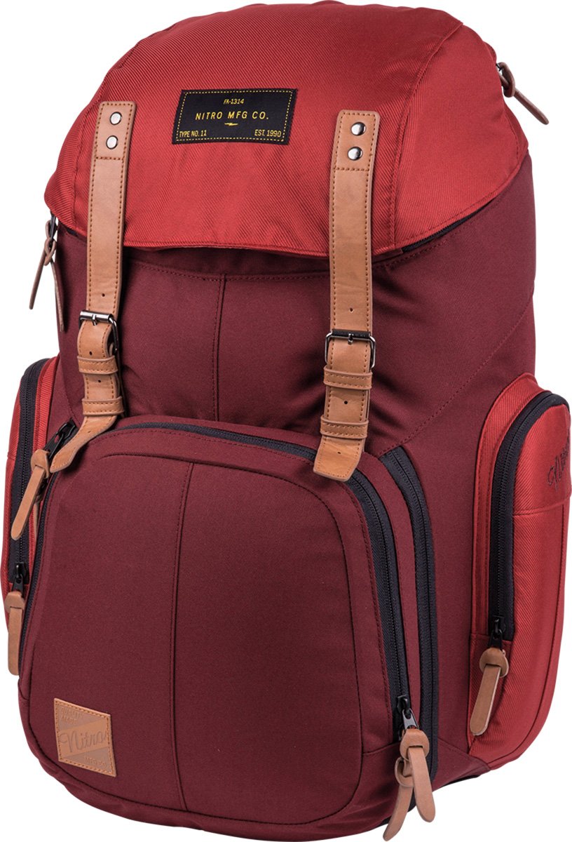 Weekender Alltagsrucksack mit gepolstertem Laptopfach, Schulrucksack, Wanderrucksack inkl. Nassfach, 42 L, Chili — image 1
