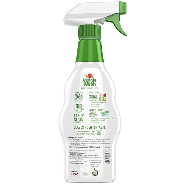 VEGGIE WASH ORGANIC FRUIT AND VEGETABLE WASH, 16-OZ
