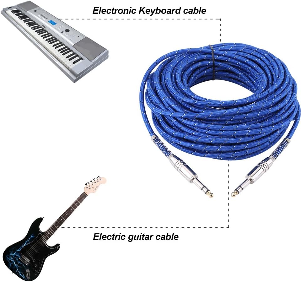 Hakeeta 6.35mm Stereo Male to 6.35mm Male Jack Plug Balanced Stereo Audio Cable, Balanced Interconnect Line for for Mixer, Electric Guitar, Amplifier, Microphone Recorder.(20m) - Image 3