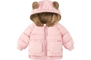 TUONROAD Baby Girls Coats for 6 Months-5 Years Toddlers Boy Winter Jacket Warm Bear Hooded Outdoor Coats Size 5