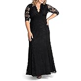 Kiyonna Women's Plus Size Screen Siren Lace Evening Gown