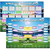 YOFANUP World Cup Schedule 2026 Poster, 2 Pcs Match Schedule, World Cup Merchandise 2026, Soccer Party Decorations, Office Home Football Poster, 23.6x33 inches, Great Gifts for Soccer Fans (A1)
