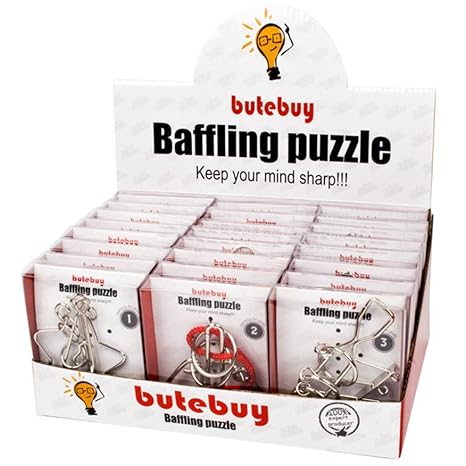 Knobelspiel Klassiker Sets, Likeluk 24 Stück IQ Puzzle 3D Set Knobelspiele Geduldspiele Rätselspiele Geschicklichkeitsspiele 