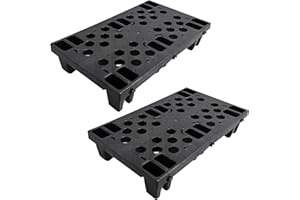 RHFUGBOJ Plastic Pallets, Lightweight Waterproof Floor Pallet, Interlocking with Breathable Grids Storage Pad, for Indoor and Outdoor, Garages, Kitchen, Basement (2Pcs 11.8 * 19.7 * 3.9)