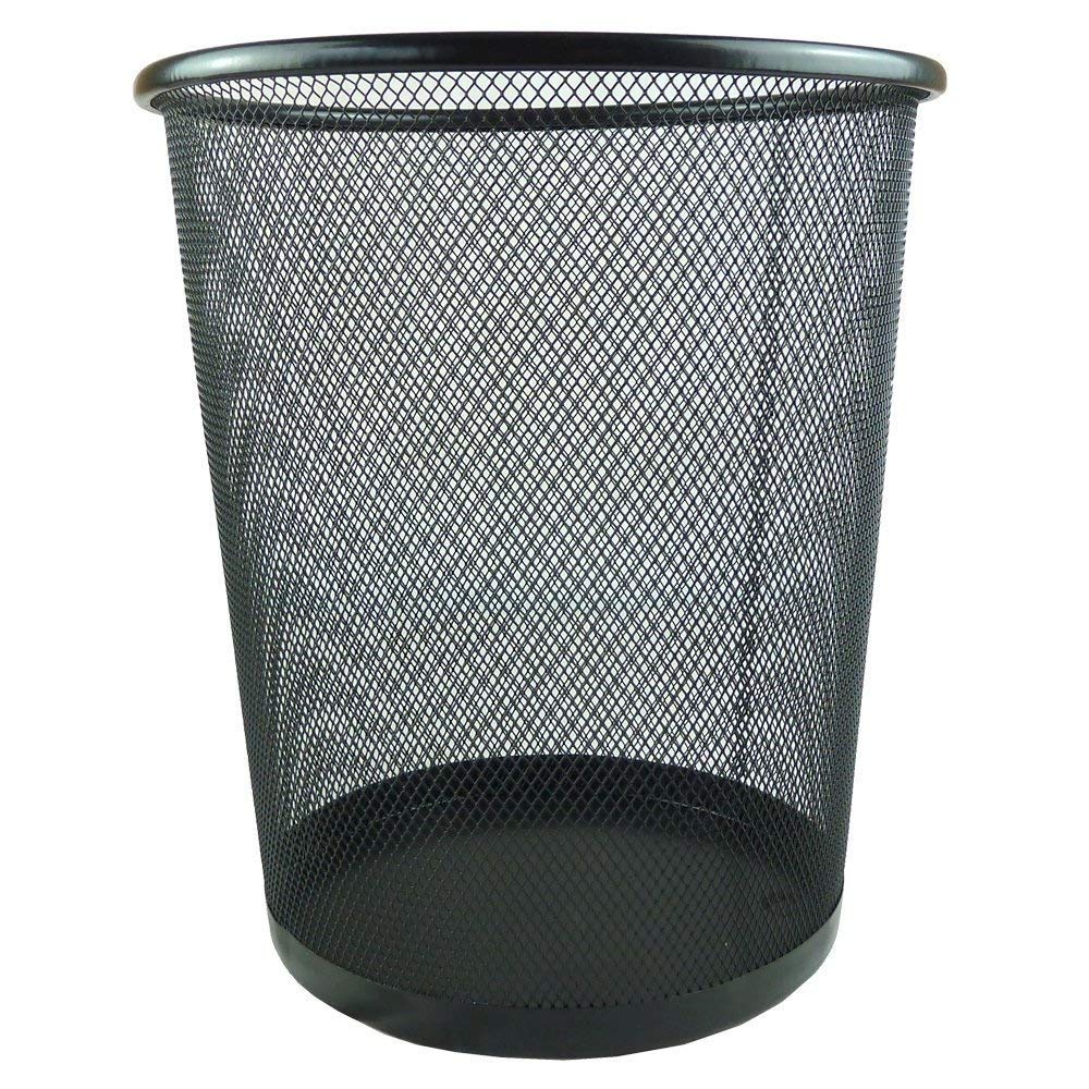 Casa D'Or Black Mesh Waste Paper Bin Mesh Metal Wire Rubbish Basket