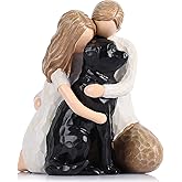 Labrador Dog Lover Figurine, Couple Hugging Labrador Resin Statue, Pet Memorial Figurine, Family and Pet Lover Gift, Modern Home Decor Sculpture for Living Room, Bedroom, Bookshelf, or Office