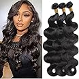 Human Hair Bundles Body Wave Bundles Human Hair 18 20 22 Inch 12A Grade 100% Unprocessed Brazilian Virgin Hair Body Wave 3 Bundles Human Hair Extensions for Black Women Natural Color